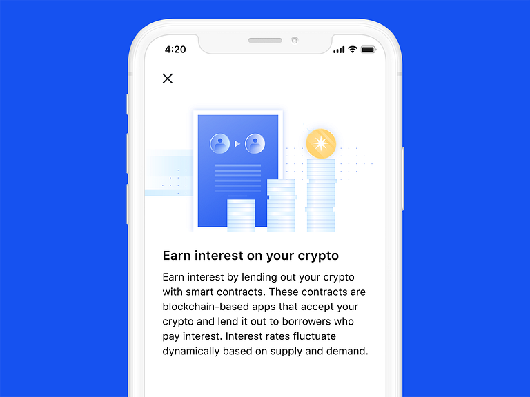 Lend Your Crypto with Coinbase Wallet by Dom Flask for Coinbase on Dribbble