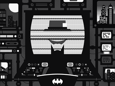 Batman 25th Anniversary batman dangerdom dominic flask flat gotham halftone illustration jack nicholson joker michael keaton tim burton vector