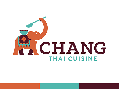 Thai Restaurant Logo - New Skillshare Course cute dangerdom dominic flask elephant flat food fun identity illustration logo thai vector
