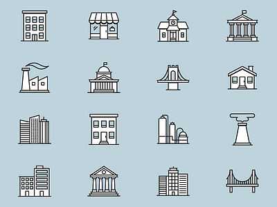 Icon Set – Buildings and Architecture