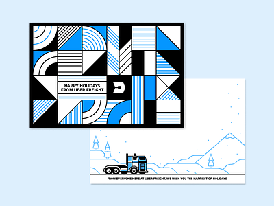 50/52 – Tis the Season For Trucking dangerdom dominic flask freight holiday illustration pattern postcard snow truck uber vector winter