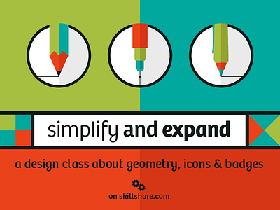 Simplify & Expand - Skillshare Class badge class dangerdom design dominic flask expand geometry icon illustration online simplify skillshare
