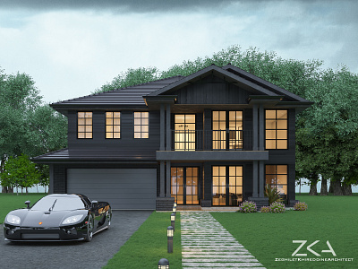 black House render 3d modeling 3d rendering 3dsmax chaous group vray house design photoshop