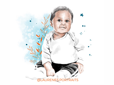 Juliann baby baby clothes boy character illustration portrait procreate app