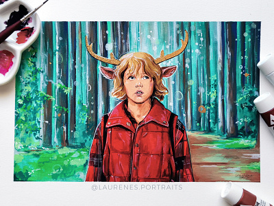 Sweet Tooth character design drawing gouache illustration netflix portrait