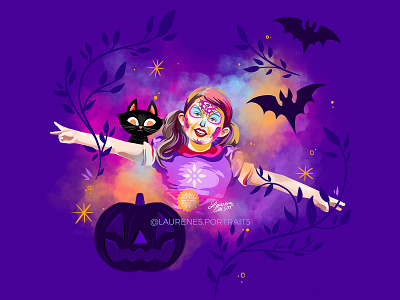 Halloween girl character design fashion halloween halloween design happy halloween illustration portrait procreate app