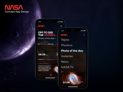 NASA Concept App Design app ui concept app design mobile app mobile app ui mobile ui nasa nasa concept product design space space app ui