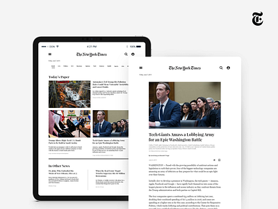 NY Times App Redesign app design indonesia ios ipad app ny times app ui app ui design ui web uiux