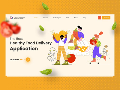 Food Delivery Landing Page delivery food illustration landingpage uidesign uiux website yellow