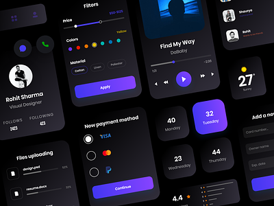 Dark Theme UI Components