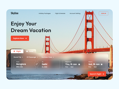 Hotel Resort & Airlines booking landing page