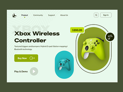 Xbox Landing Page 3d animation branding design graphic design illustration logo mobileapp motion graphics tecorb ui userinterface ux vector wirelesscontroler xbox xboxgamepass