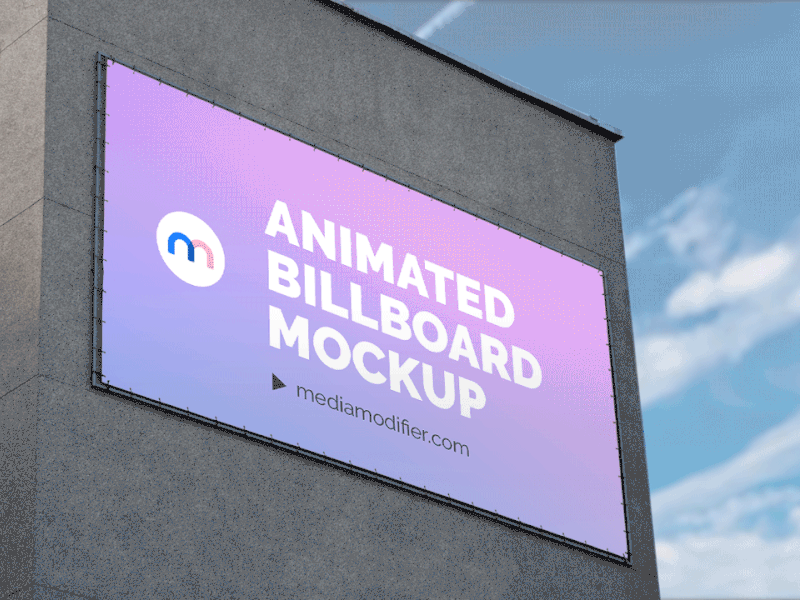 Animated Billboard PSD Mockup advertisement animated animation billboard design mediamodifier mockup photoshop psd mockup psd template signage