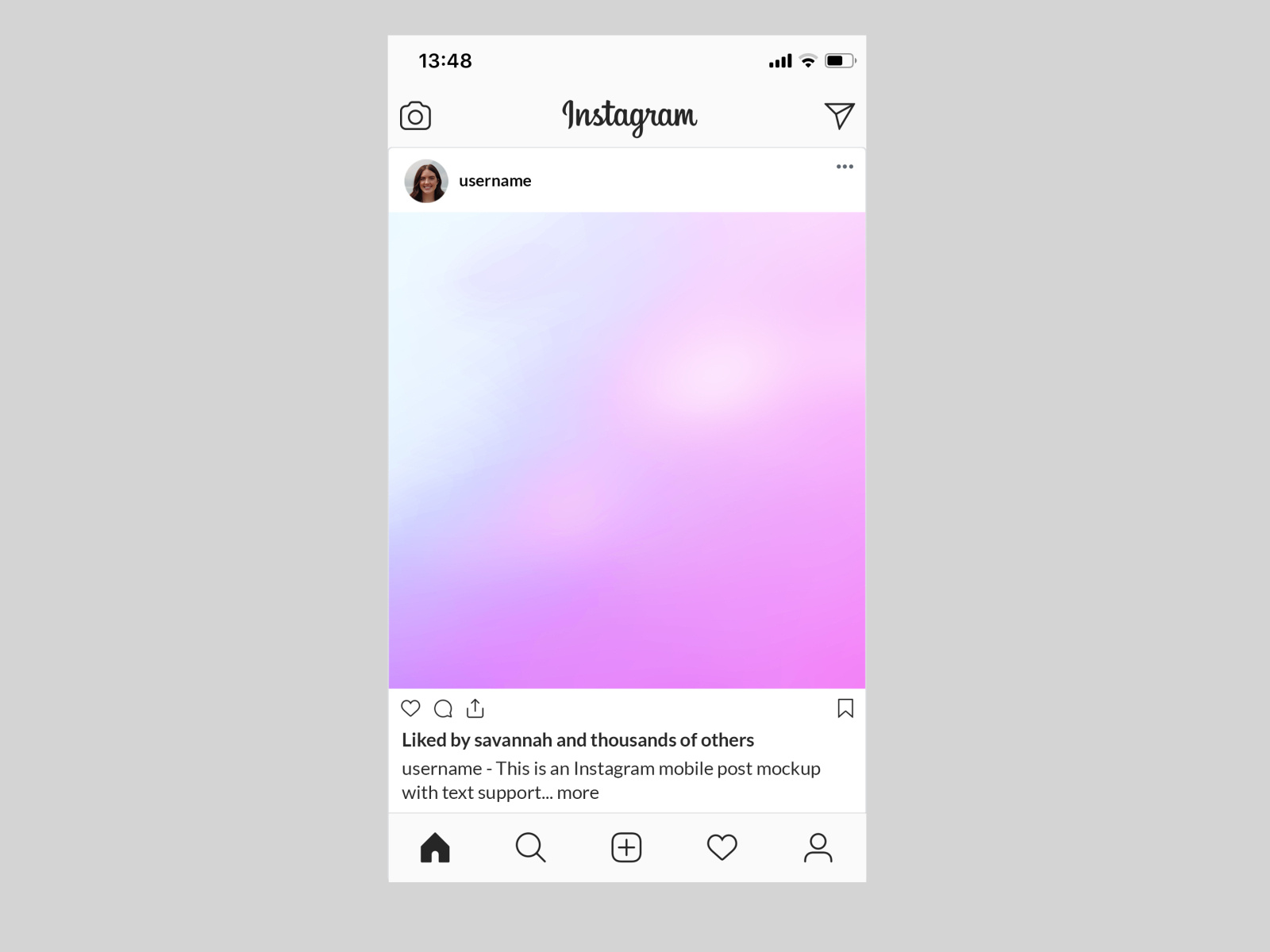 Download Free Instagram Post Psd Mockup By Mediamodifier On Dribbble