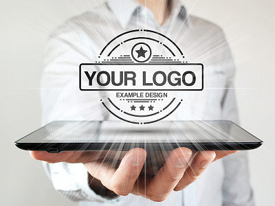 Download Logo On Ipad Hologram Screen Mockup By Mediamodifier On Dribbble