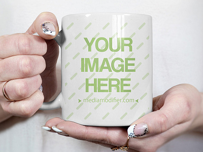 Closeup Woman Holding Coffee Cup Mockup