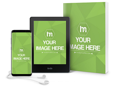 Book, Kindle and AUdiobook Mockup audiobook book book mockup kindle mockup mediamodifier mockup generator ockup online mockups photoshop psd mockup