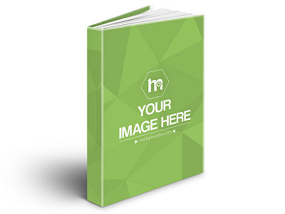 Standing Book Cover Front View Mockup