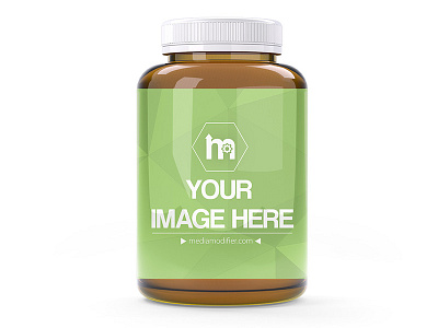 Brown Amber Glass Medicine Supplement Mockup