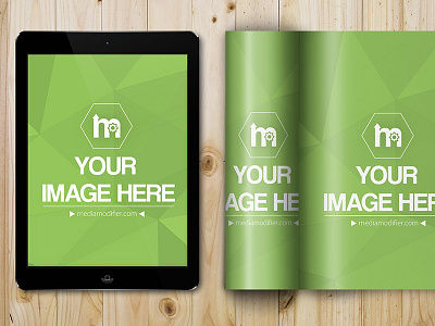 iPad and Open Magazine Mockup