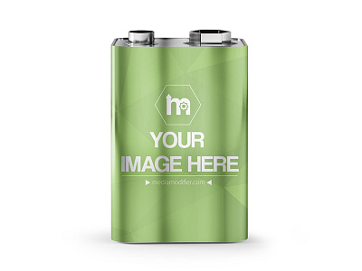 9V Battery Mockup Template