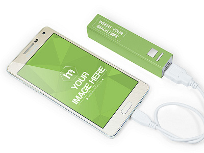 Portable Power Bank and Samsung Galaxy Mockup Generator