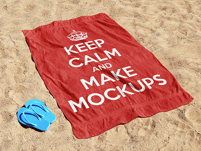 Beach Towel on Sand Mockup Generator Template