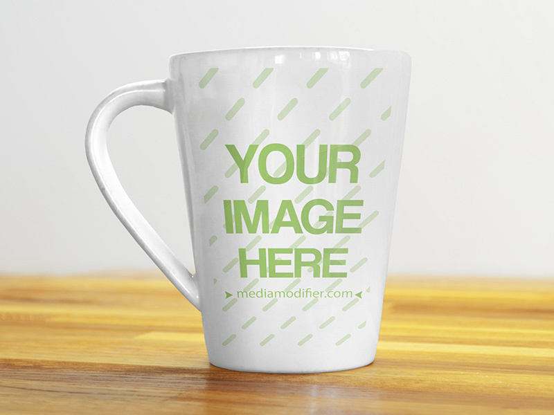 Coffee Mug On Wood Background Mockup Generator by