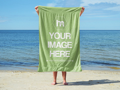 Realistic Beach Towel Mockup Generator beach towel mockup generator beach towel psd template mediamodifier mockup mockup generator online mockup photoshop psd template towe