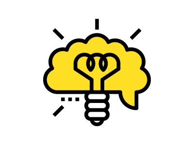 Idea brain bright creative creativity electric icon idea light bulb