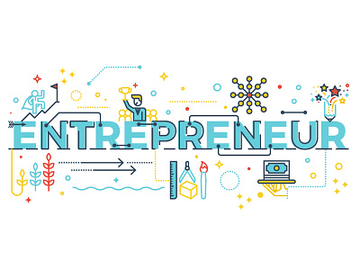 Entrepreneur Concept Word business company concept creative design entrepreneur icon idea illustration lettering line startup