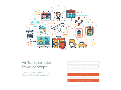 Air transport icon illustration