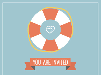 Wedding Invitation Design buoy card design invitation life nautical navy retro saver template vintage