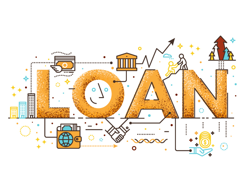 Loan icon illustration bank business debt finance fund grunge icon illustration loan personal student texture