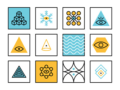 Abstract Geometric Shape in Color abstract cone eye funnel geometric icon loop monster sacred triangle tribal wave