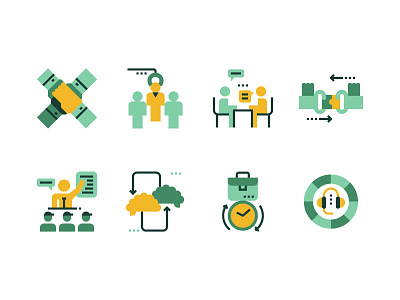 Business Flat Icons brainstorm business flat hr icon presentation recruitment support team work