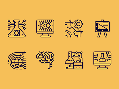 STEM(science,technology,engineering,math) Education icons engineering icon line math mathematics outline school science stem system technology