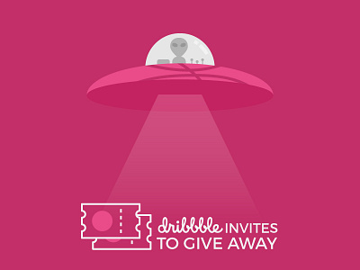 x2 Dribbble invites alien becris dribbble give give away icon invitation invite ticket ufo
