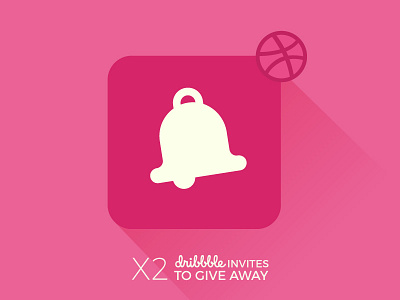 x2 Dribbble invites dribbble dribbble invite give away icon invitation invite notification