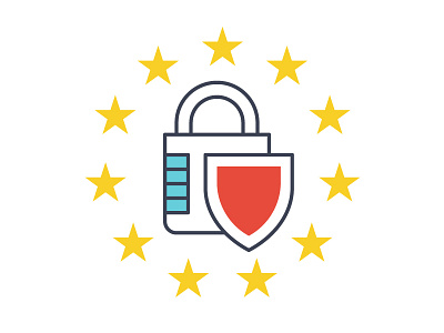 Data security icon data eu gdpr icon lock rgpd security star