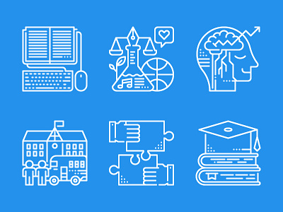 Back to school icons back to school college education icon iconustration illustration intelligence knowledge line online outline solution