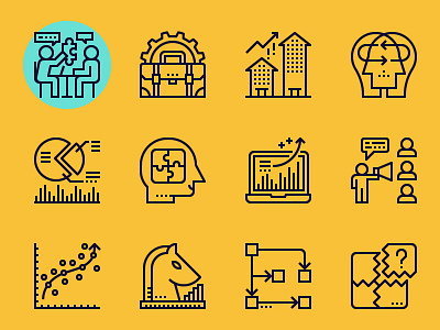 Business consultant concept icons