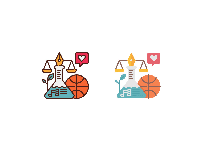 Education iconustrations science flat line subject conceptual illustration icon iconustration education