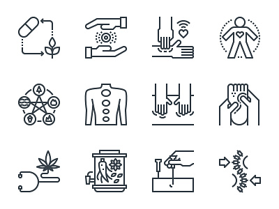 Alternative medicine icons