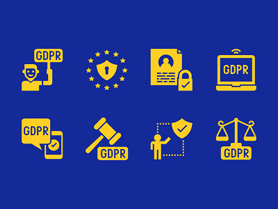 General Data Protection Regulation - GDPR / RGPD data eu gdpr glyph icon internet law personal protection rgpd