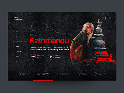 Kathmandu (One of the most polluted cities) - Website Design environment kathmandu monkey nepal nepali photoshop pollution swoyambhu