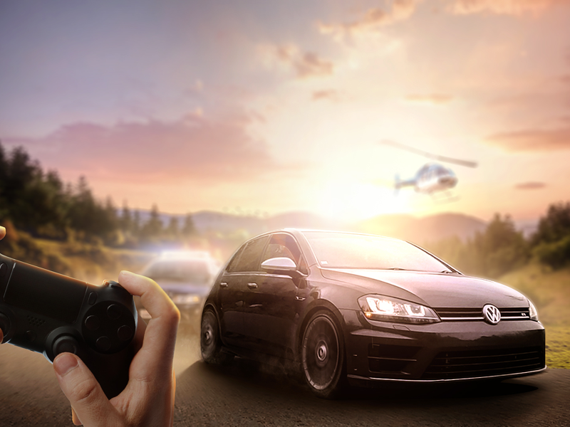 Cheat Code photoshop vw car manipulation digital imaging playstation