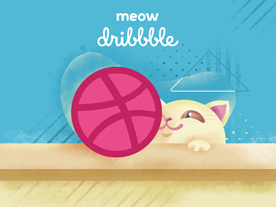 Hello Dribble (meow) cat dribble hello illustration