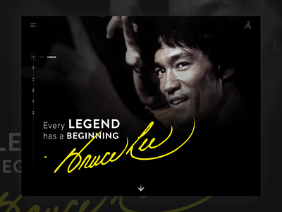 Bruce Lee design landing page legends portfolio