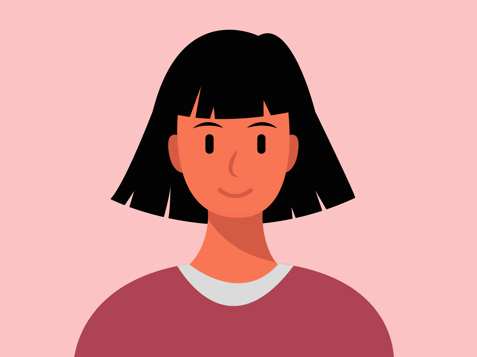 face animation 2d flat flat woman human illustration vector